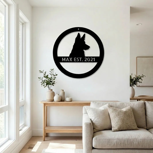 Personalized Elegant German Shepherd Metal Wall Art