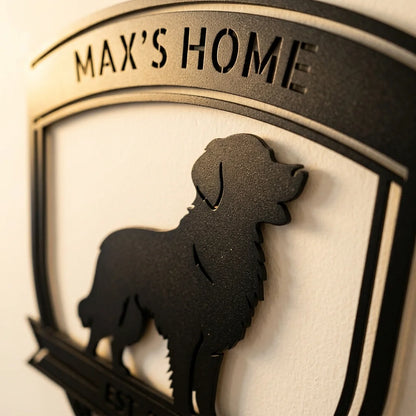 Personalized Bold Golden Retriever Metal Wall Art