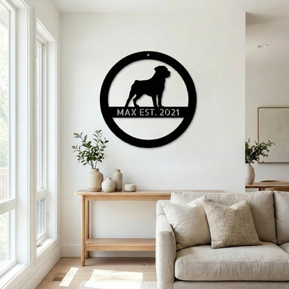 Personalized Elegant Rottweiler Metal Wall Art