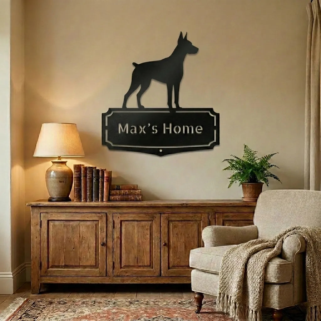 Personalized Classic Doberman Metal Wall Art
