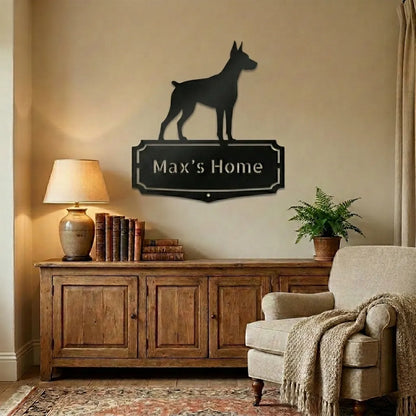 Personalized Classic Doberman Metal Wall Art