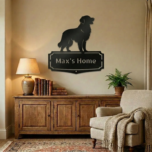 Personalized Classic Golden Retriever Metal Wall Art